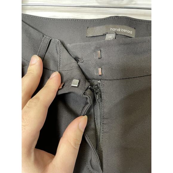 Harve Benard Pants Womens 14 Black Stretch Dress Trousers Straight Leg Office - Picture 2 of 12